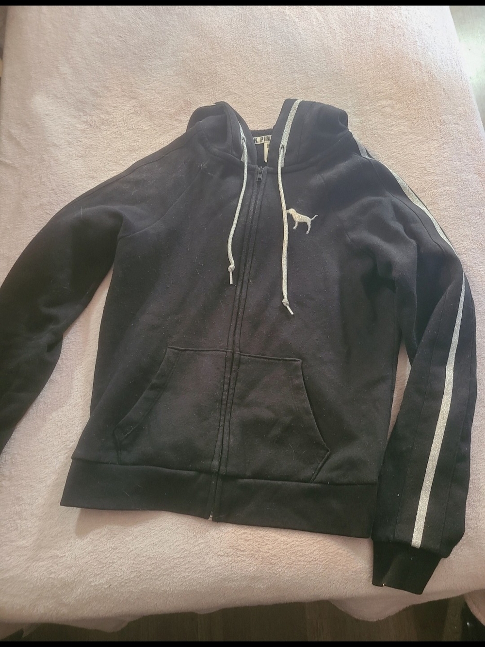 PINK Victoria's Secret Black Track Jacket